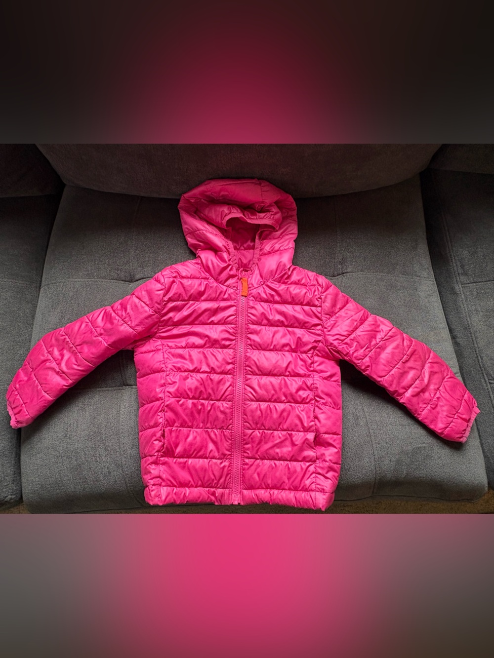 Primark Girls' Bright Pink Hooded Puffer Jacket
